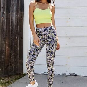 Free People Movement Eden Printed Leggings Mid-Rise Ankle Length Women’s Small